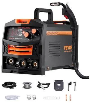 VEVOR MIG Welder 130Amp Welding Machine 2-in-1 Gas MIG/Gasless Flux Core MIG Welder