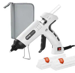 VEVOR Hot Glue Gun, 60/100W Dual Power, Mini Hot Glue Gun with 20 Premium Glue Sticks and Oxford Cloth Bag, Fast Preheating & High Temp Melt Glue Gun for Crafts, Arts, DIY, Quick Home Repairs, White