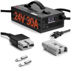 VEVOR Forklift Battery Charger Smart Fully Automatic 24V 30A Fast Charger Portable