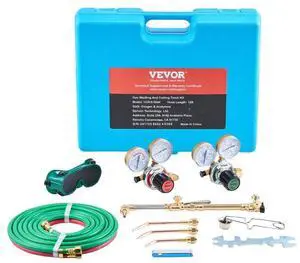 VEVOR Oxygen Acetylene Torch Kit 14PCS Gas Welding Cutting Set & Portable Case Hose
