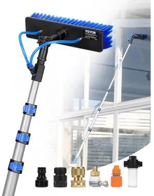 VEVOR Water Fed Pole Kit 20FT Solar Panel Cleaning Pole 180° Rotatable Brush Head