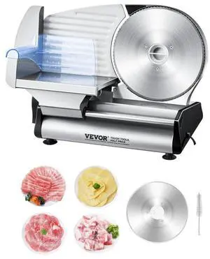 VEVOR Meat Slicer 180W 8.7" Electric Deli Food Slicer for Frozen Meat Bread Cheese