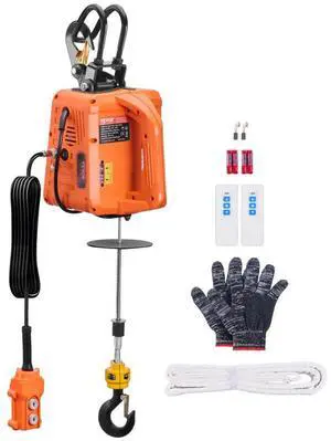 VEVOR 3-in-1 Portable Electric Hoist Winch 1100LBS Wired/Wireless Remote Control