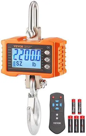 Digital Crane Scale Industrial Hanging Scale 2200 lbs/1000 kg Heavy Duty Scale