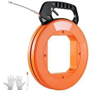 VEVOR Fish Tape Wire Cable Line Puller 100 ft 1/4 in PET with High Plastic Case