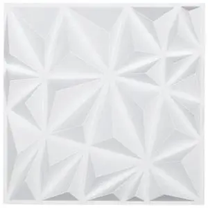 VEVOR 3D Wall Panels 33-Pack 11.81 x 11.81'' PVC 32 Sq.Ft Coverage Diamond Matte White