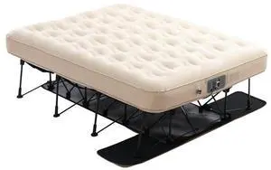 VEVOR  Air Mattress with Frame, Inflatable 2 Person Camping Cot with Built-in Pump, Portable Folding Air Beds Supports 600 lbs, Blow Up Anywhere Bed for Guests Camping Travel Indoor & Outdoor Use