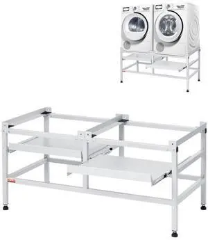 VEVOR Washing Machine Stand Pedestal 48.5x25 Inch 590LB with Double Tray Carbon Steel