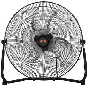 VEVOR 20 Inch Floor Fan 3 Speeds 360° Adjustable Tilt High-Velocity Industrial Fan