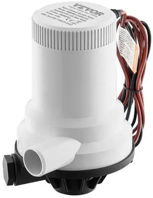 VEVOR Livewell Pump for Boat, 12V 1600 GPH Straight Livewell Aerator Pump with Dual Inlet, ABA Housing & Detachable Motor Cartridge, Corrosion-Resistant Livewell/Baitwell Pump for Freshwater Saltwater