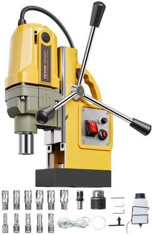 VEVOR Magnetic Drill 1400W 2810 lbf Mag Drill Press 1.6 in Boring Diameter 11 Bits