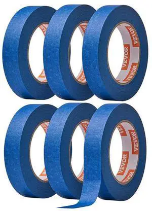 VEVOR Painters Tape 1 Inch Wide (0.94 In x 60 Yds) 6 Rolls Blue Painter Masking Tape