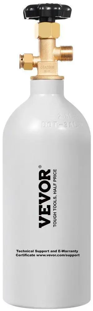 CO2 Tank 2.5 lbs New Aluminum Alloy Cylinder with CGA320 Valve DOT Approved