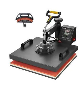 VEVOR Heat Press Machine 2-In-1 15x15in Sublimation Print Transfer DIY T-shirt Cap