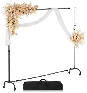 VEVOR Backdrop Stand, 8.5 x 10 ft Adjustable Photo Backdrop Stand Kit, Portable Background Backdrop Stand with 2 Tripods, Heavy Duty Projector Screen Stand, for Wedding, Photo Video Studio & Party