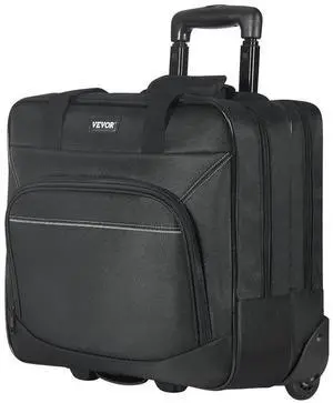 VEVOR Rolling Laptop Bag 15.6 Inch Wheeled Computer Bag for Work Women & Men Black