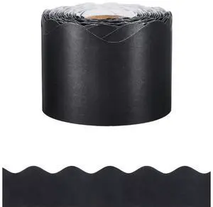 VEVOR Bulletin Board Border 65.6 Feet Rolled Scalloped Border Trim for School Black