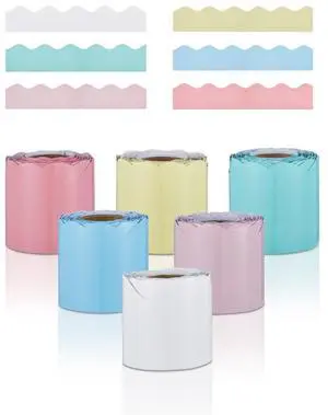 VEVOR Bulletin Board Borders 6 Rolls 32.8 Ft Rolled Scalloped Border Trim for School