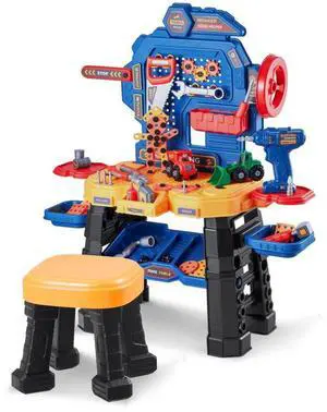 VEVOR Kids Workbench 181 pcs Tool Bench with Realistic Tools and Electric Drill
