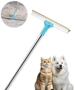 VEVOR Pet Hair Carpet Rake 35.83-55.51 in Adjustable Long Handle Pet Hair Broom Tool