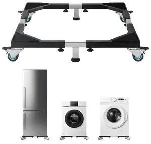 VEVOR Fridge Stand Mobile Base, 1200 lbs Load Capacity, Washing Machine Stand with 8 Locking Twin Wheels and 4 Brakes, 23-36.6 Inches Adjustable Furniture Dolly for Washer, Refrigerator and Dryer
