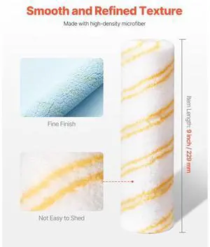 VEVOR Paint Roller Kit 19 Pcs Paint Roller Set 4" & 9" Paint Rollers with Paint Tray