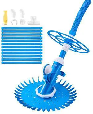 VEVOR Suction Pool Cleaner, Automatic Pool Vacuum Cleaner, Suction Side Automatic Pool Cleaner, Suction Vacuum Pool Sweeper with 12 Hoses, for In-ground Pool and Above-Ground Pool Up to 20 x 35 ft