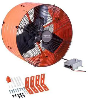 VEVOR 16 Inch Gable Mount Fan 2940 CFM Attic Exhaust Fan with Adjustable Thermostat