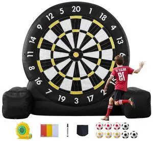 Inflatable Soccer Dart Board over 8 ft High with 9 Kick Balls & Air Pump