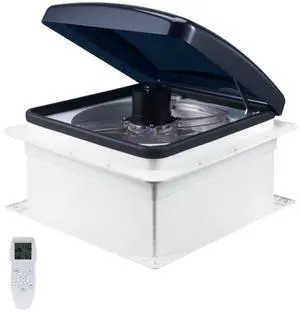 RV Vent Roof Fan 14 inch 10-Speed Reversible with Remote Control