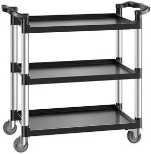 VEVOR Heavy Duty Utility Cart 500 lbs Capacity 3-tier Service Cart with Wheels
