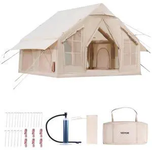 VEVOR Inflatable Tent for Camping 4-6 Person Glamping Tent with Pump Easy Set up