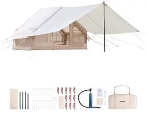 Inflatable Tent for Camping 3-5 Person Glamping Tent with Pump Canopy