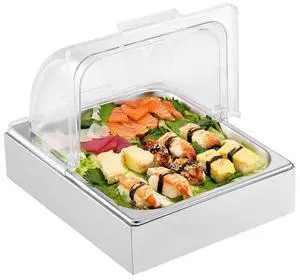 Countertop Food Serving Display Container Condiment Dispenser Tray with Lid