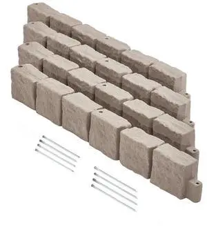 Fake Stone Landscape Edging 46.8x3.9 in Lawn Edging Border Fade-Resistant No Dig