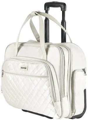 VEVOR Rolling Laptop Bag, Fits Up to 15.6 Inch Laptop, Wheeled Briefcase, Roller Computer Tote Bag with 2 Fixed Wheels & Telescoping Handle, Laptop Case for Work Travel Business Office, Women Men