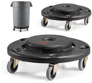 VEVOR 2 Packs Round Trash Can Dolly Fit 20, 32, 44, 55 Gal Garbage Container 500lbs