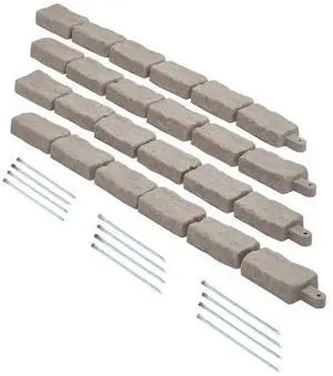 Fake Stone Landscape Edging 46.2x2.2in Lawn Edging Border Fade-Resistant No Dig