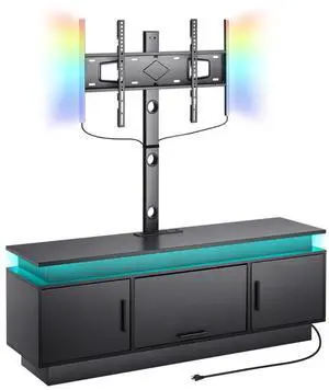 VEVOR 52" TV Stand with Mount for up to 75 in TVs with Power Outlet & LED Lights