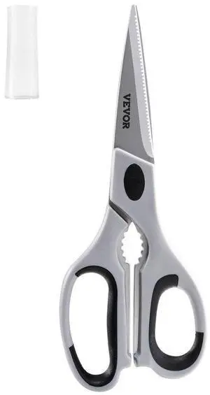 VEVOR Kitchen Scissors Stainless Steel Kitchen Shears Protective Sheath Grey