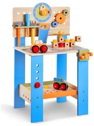 VEVOR Wooden Tool Bench for Kids 3 Years+ Toy Workbench Pretend Play Toy Kits