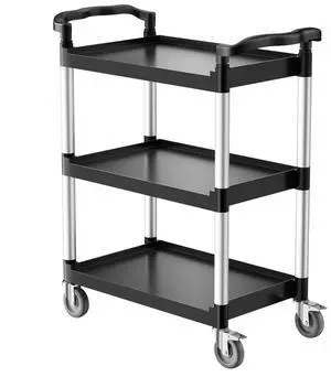 VEVOR Heavy Duty Utility Cart 300 lbs Capacity 3-tier Service Cart with Wheels