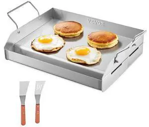 VEVOR 17x13 in Flat Top Griddle Stainless Steel Universal BBQ Grill Pan Cookware