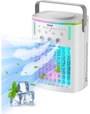 VEVOR Portable Air Conditioner 4-in-1 Evaporative Air Cooler & Remote Control 3 Speeds