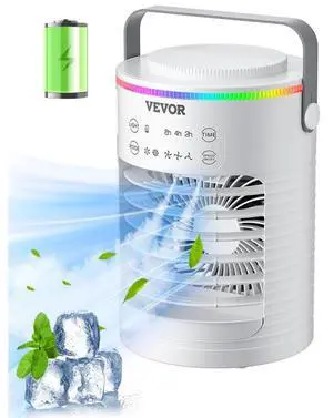 VEVOR Portable Air Conditioner 4-in-1 Evaporative Air Cooler 3 Speeds 0.6L Water Tank