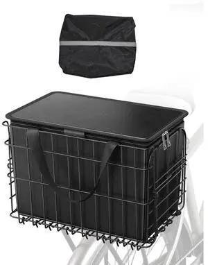 Rear Bike Basket Folding Bicycle Basket Cargo Net Liner Waterproof Cover
