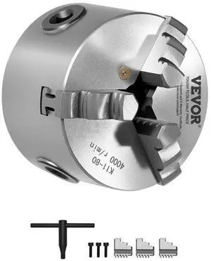 VEVOR 3 Inch 3-Jaw Self-Centering Lathe Chuck for Drilling Milling Machine 3D Printer
