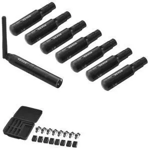 DMX Wireless Receiver Transmitter Rechargeable Battery Stage Light 8 PCs Black