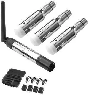 VEVOR DMX Wireless Receiver Transmitter Rechargeable Battery Stage Light 4 PCs Silver