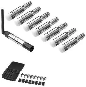 VEVOR DMX Wireless Receiver Transmitter Rechargeable Battery Stage Light 8 PCs Silver